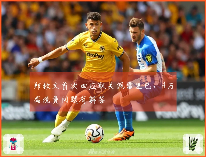 郑钦文首次回应取关佩雷里巴，4万离境费问题有解答